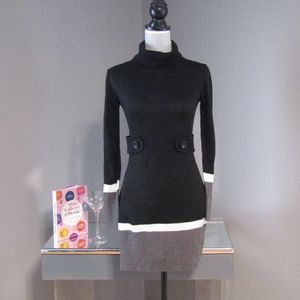 BCX Black Gray White Knit Sweater Dress Size XS
